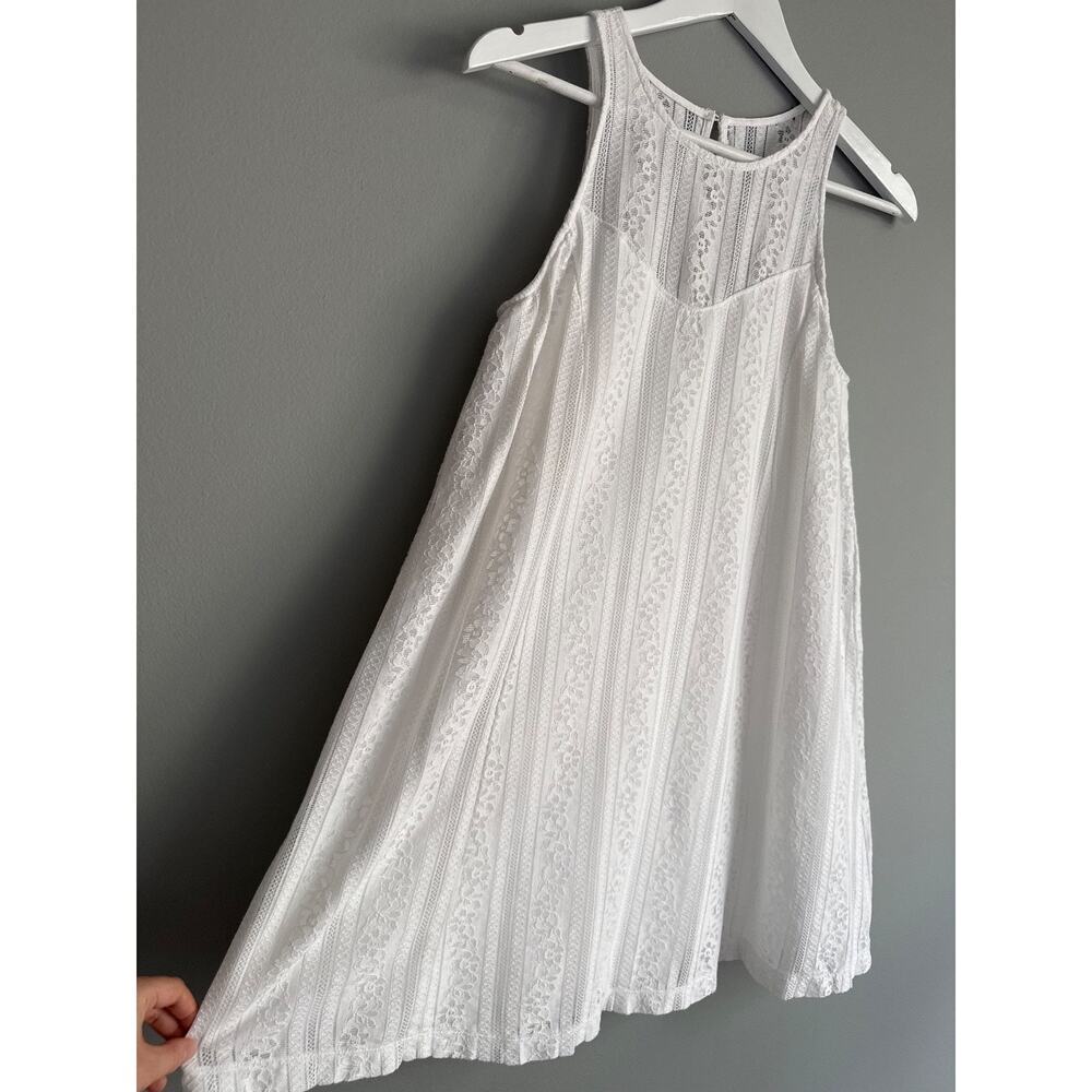 Abercrombie & Fitch White Lace Mini Dress Sleeveless Trapeze Size S A-Line Boho - Picture 2 of 7